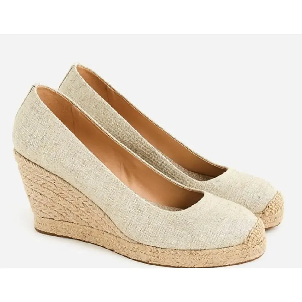 J. Crew Seville espadrille wedges in metallic canvas 8
